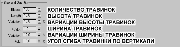 Зависимость вида травинок от настройки параметров