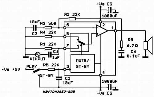 Схема включения TDA2052