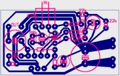 Печатная плата усилителя на TDA2052