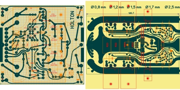 Печатная плата усилителя мощности Холтона