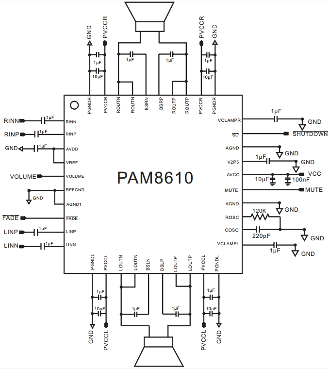 Усилитель мощности на PAM8610