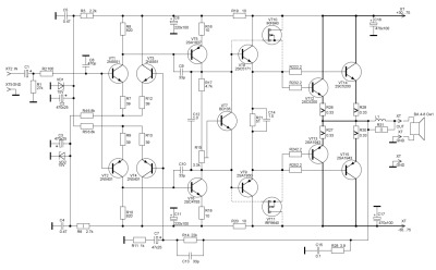 Принципиальная схема усилителя мощности  УМ ЛАНЗАР