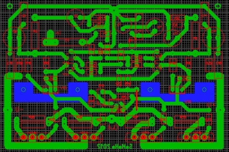 Перекомпонованная плата усилителя мощности ЗЧ ЛАНЗАР