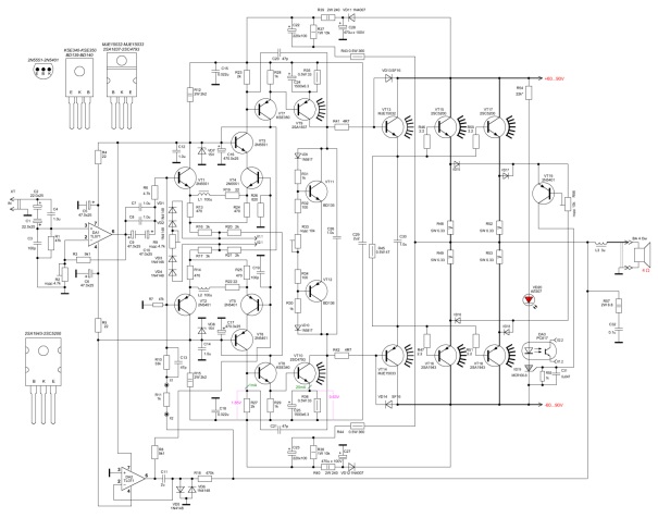 Принципиальная схема усилителя мощности ШТОРМ 300