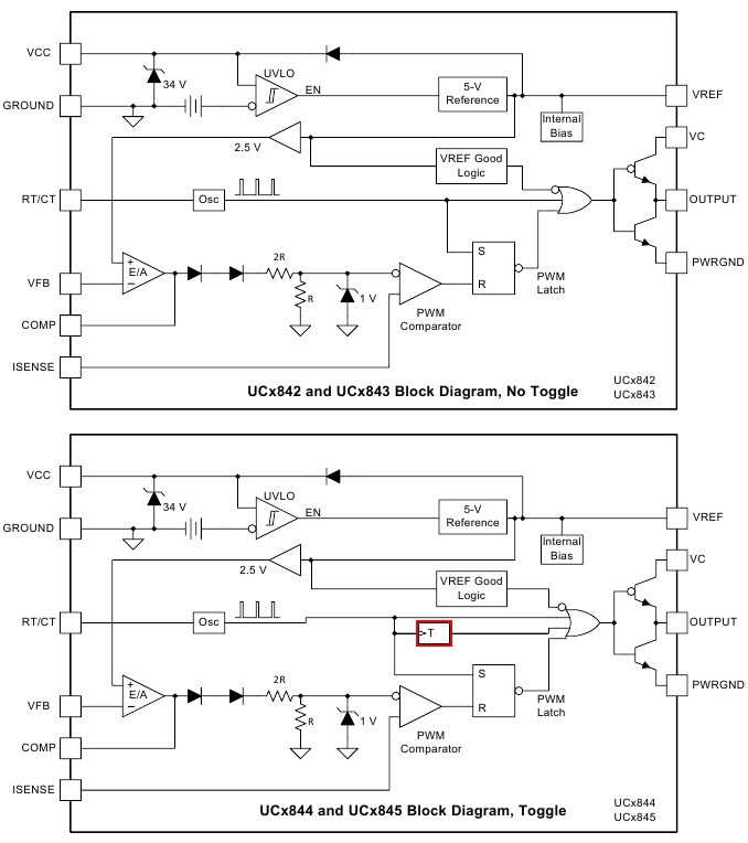 Блоксхема UC3842 и UC3845