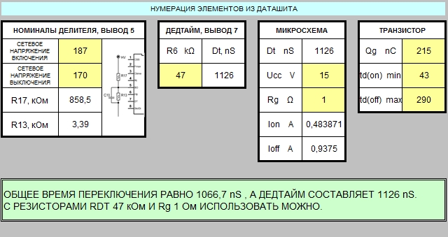 Калькулятор расчета обвязки NCP1397