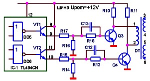 Схема согласования TL494 с силовой частью инвертора Согласующий каскад импульсного блока питания ESP-1003R ESAN ELECTRONIC CO