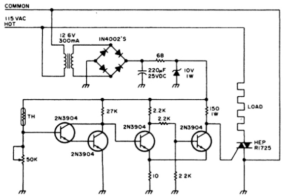Схема регулятора мощности электроплиты