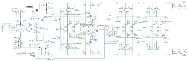 Принципиальная схема усилителя мощности Холтона