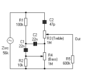 Схема регулятора высоких и низких частот Vox